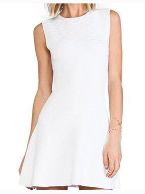 Theory Nikayla Ponte Stretch Fit & Flare Dress in White Small